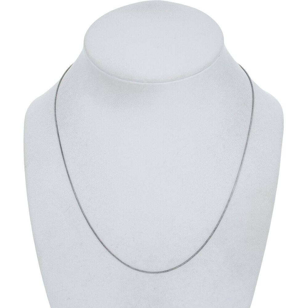 Estate Italian Sterling Silver 925 0.8mm Snake Chain Necklace 17"